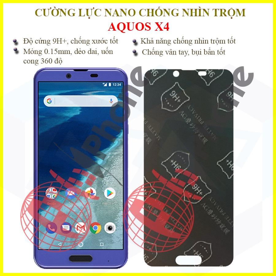Dán chống nhìn trộm dành cho  Sharp X4 - Dán cường lực dẻo nano 9H+