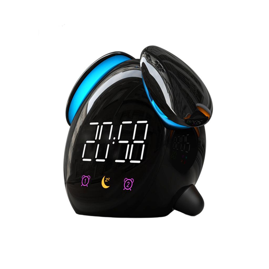 Bedside Digital  Clock Night Light for Bedroom Black