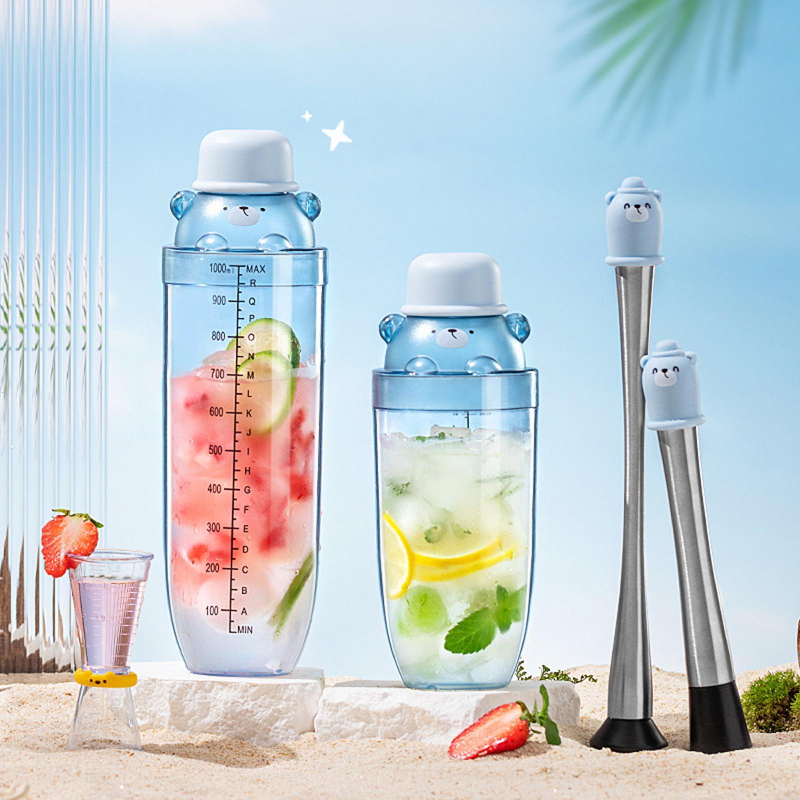 PC Body Cocktail Shaker Tea Shaker Cocktail Mixer Martini Making Drink Mixer Ice Tea Mixer Bottle for Party Bar Accessories Home Wedding