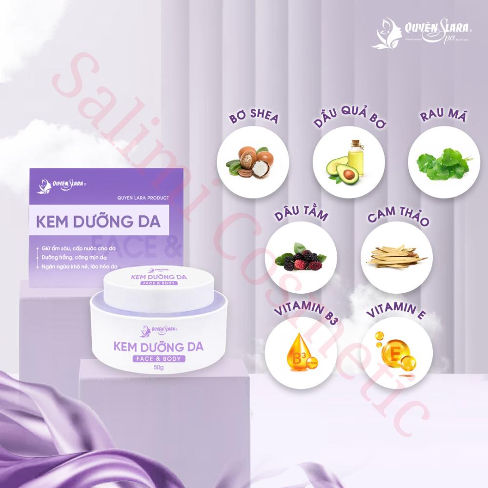 Kem Dưỡng Da FACE &amp; BODY 50 Gram, Ngăn Ngừa Da Khô Nẻ, Dưỡng Trắng &amp; Cấp Ẩm, Cải Thiện Da Khô Ráp