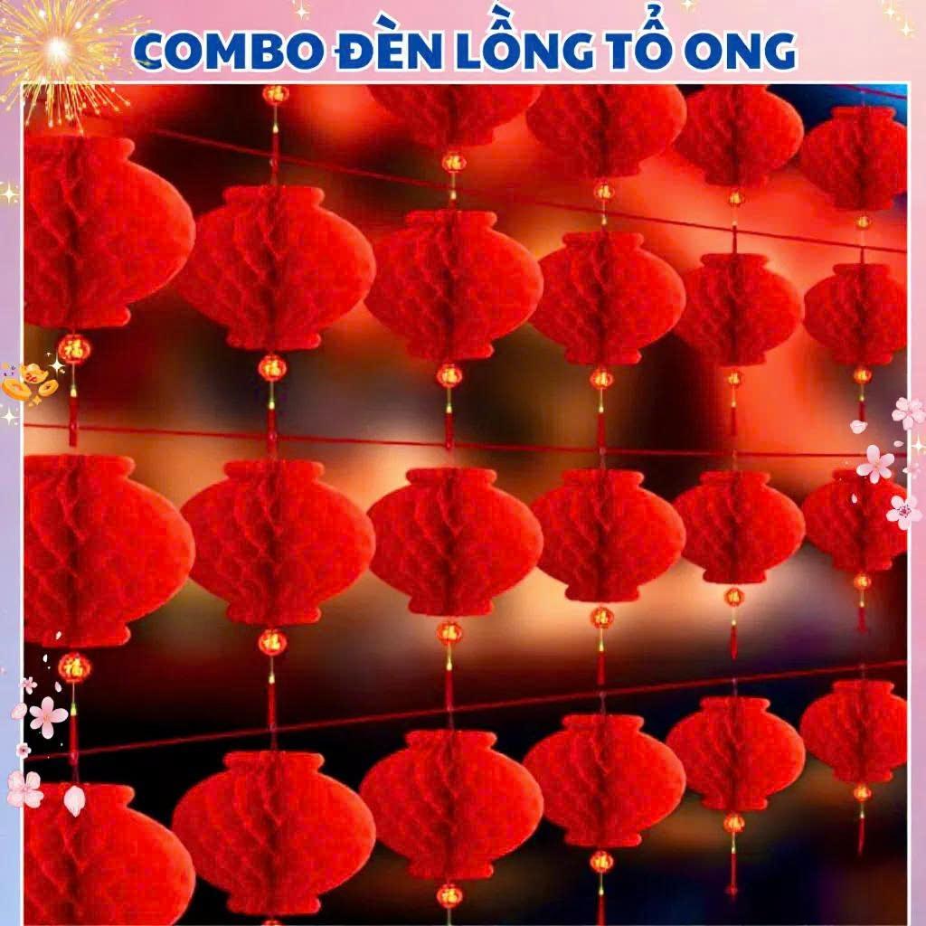 Set 10 Đèn lồng đỏ trang trí Tết, chống nước, dễ treo - có đủ size, 15cm, 20cm, 25cm, 30cm, 35cm