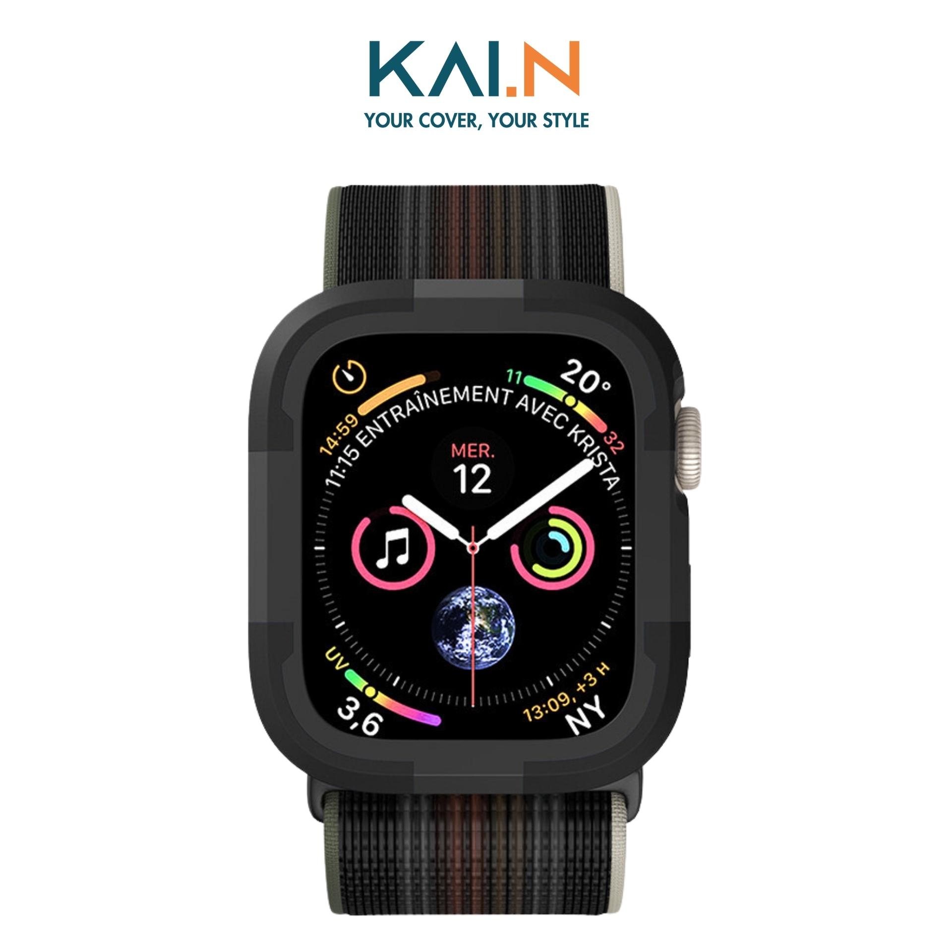 Ốp Case Bảo Vệ Dành Cho Apple Watch Ultra Apple Watch Series 7 8, Kai.n Dual Tpuxpc - Hàng Chính Hãng - Black - 41Mm