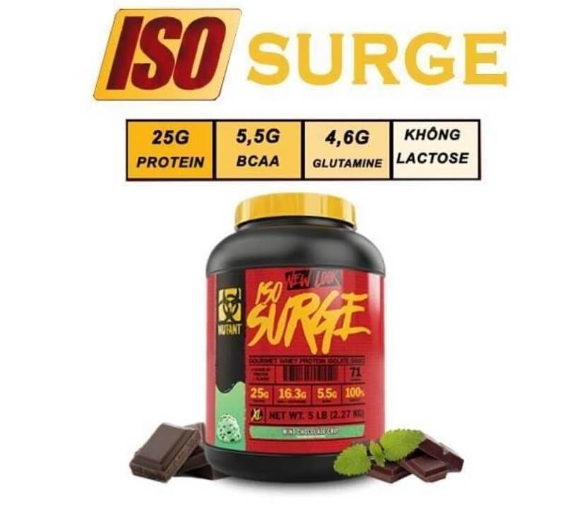 Mutant Iso Surge 5Lbs - Bô Sung Protein, Hô Trơ Tăng Cơ, Phuc Hôi Cơ, Zero Đường Lactose - Chocolate Mint
