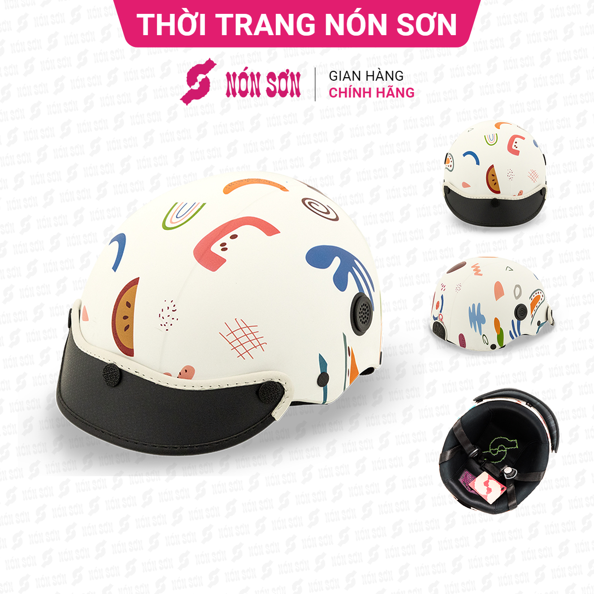 Mũ bảo hiểm trẻ em hoa văn NÓN SƠN chính hãng PE-TR106