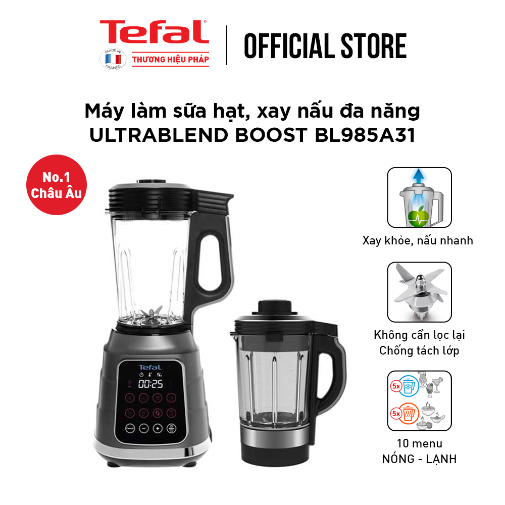 Máy làm sữa hạt, xay sinh tố và nấu đa năng, hút chân không Tefal BL985A31- 1300W, 1.75L - Hàng chính hãng