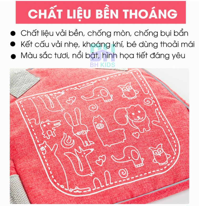 Đai đi xe máy BH Kids an toàn cho bé (từ 1 đến 10 tuổi), chống bụi bẩn, thoáng khí, chắc chắn, phát sáng ban đêm