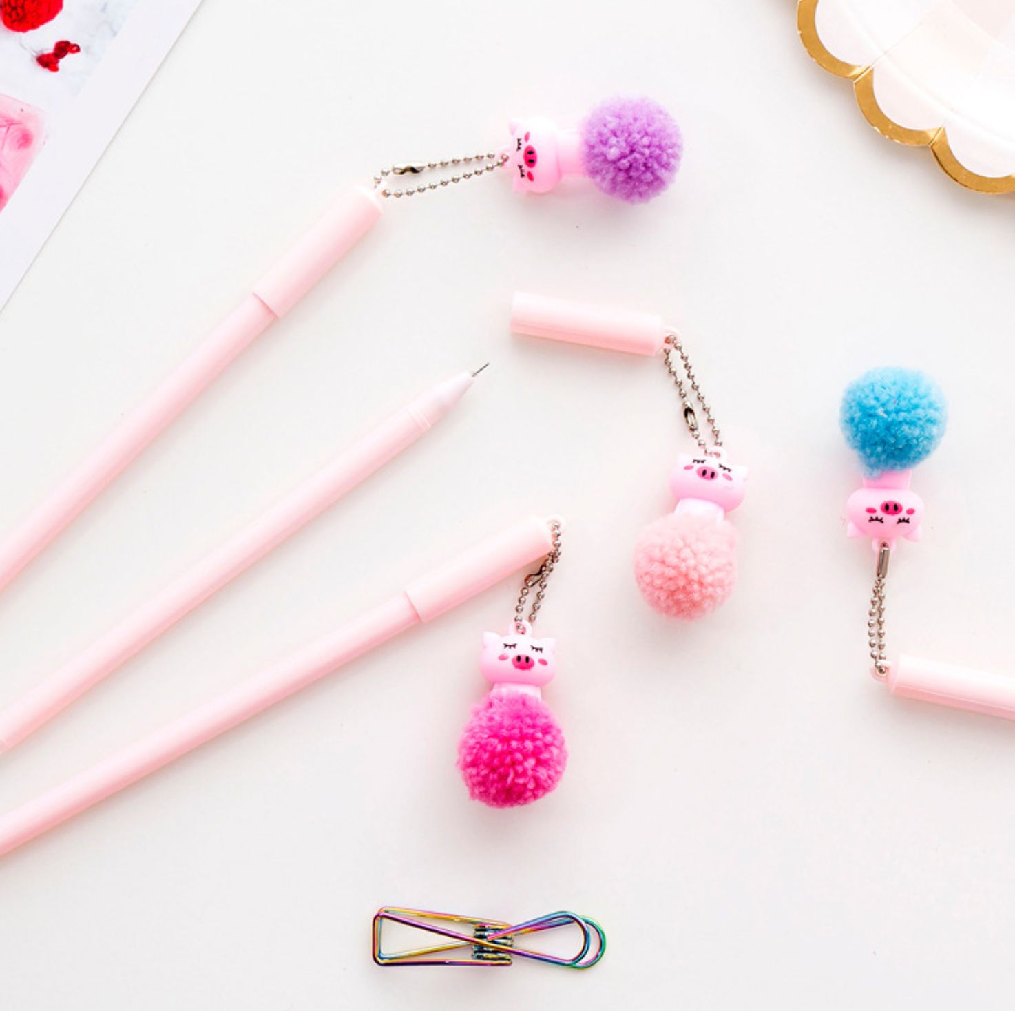 Bút Bi Heo Hồng Siêu Dễ Thương - Bút Bi Nước Văn Phòng Mực Đen