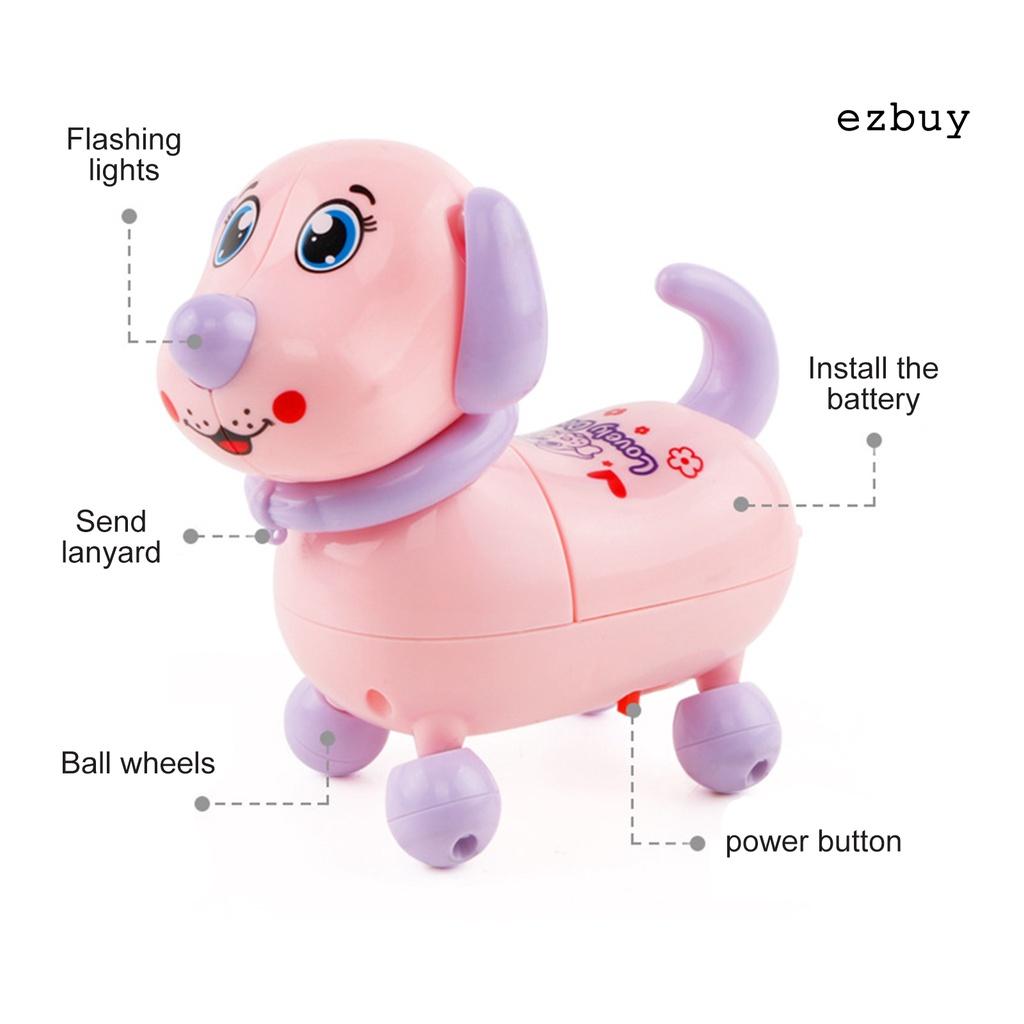 EY-Flashing Rotating Electric Cute Cartoon Dog Toy with Sound Light Children Gift