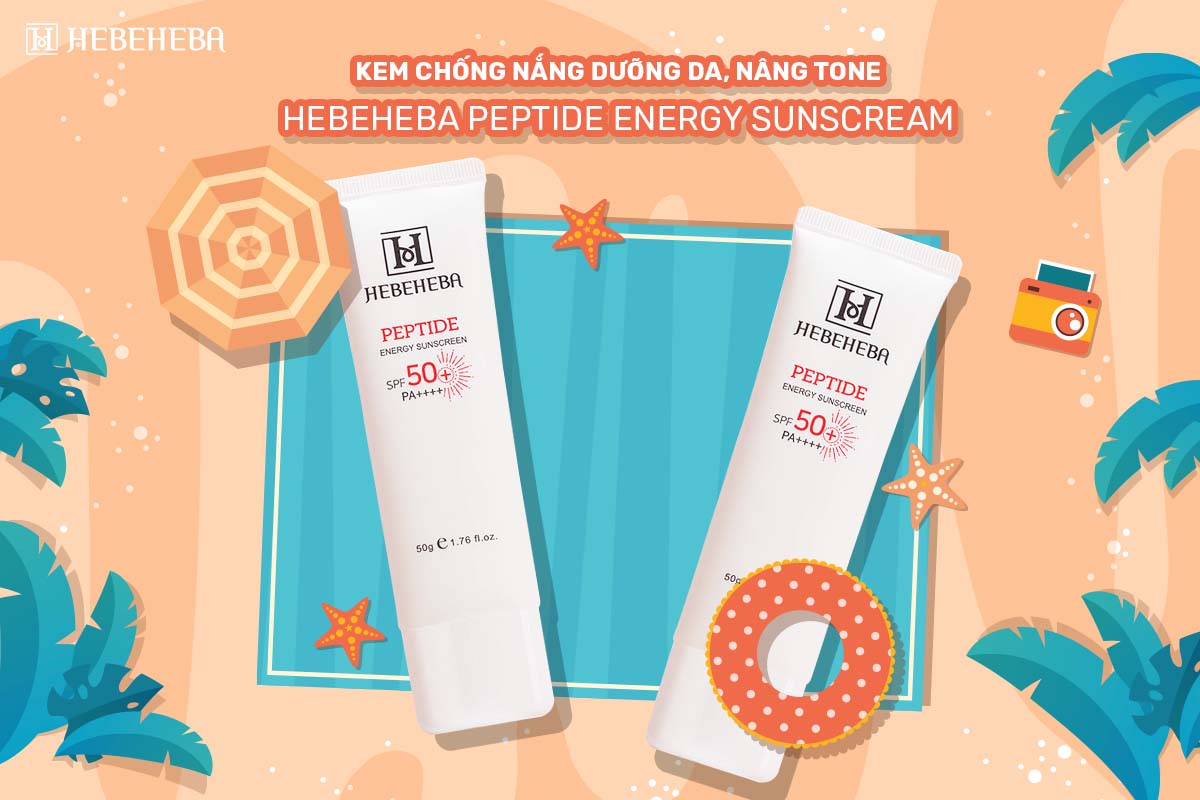 Kem Chống Nắng Dưỡng Trắng Nâng Tone HEBEHEBA PEPTIDE ENERGY SUN SCREEN