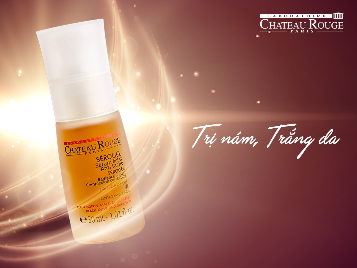 Serum Làm Mờ Nám, Tàn Nhang, Trắng Sáng Da Chateau Rouge 30ml + Tặng Kèm 1 Móc Khóa Hình Tour Eiffel VIền Đỏ