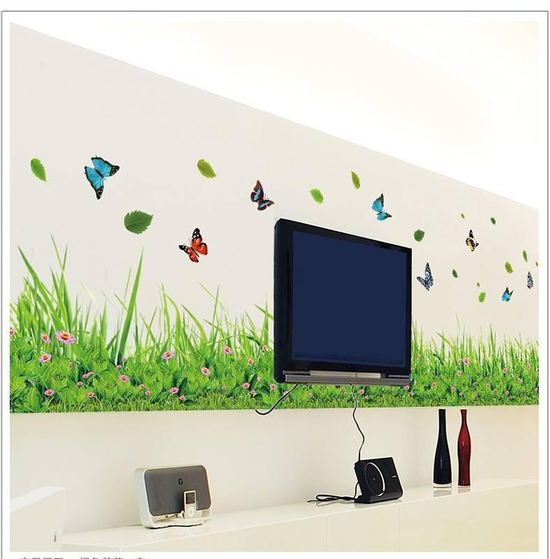DECAL DÁN TƯỜNG HƯỚNG DƯƠNG VÀNG VÀ CHÂN TƯỜNG CỎ XANH