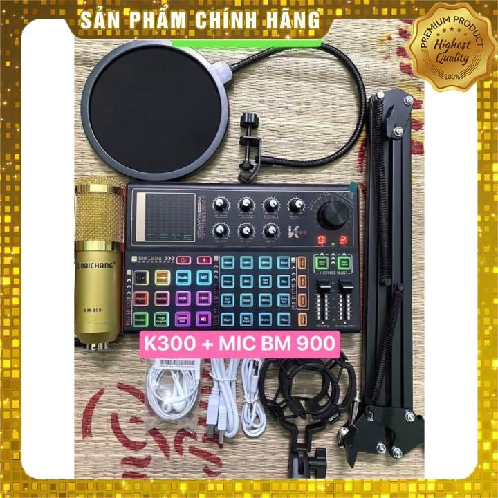 Trọn Bộ Sound Card K300 Mic Thu Âm BM 900 Hỗ Trợ Hát Autotune , Livestream , Thu Âm Cực Hay