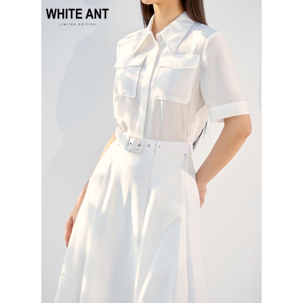 Áo Sơ Mi Nữ Ngắn Tay WHITE ANT MIRA CASE BAG SHIRT Thiết Kế Túi Ốp Thanh Lịch, Trẻ Trung 170300154