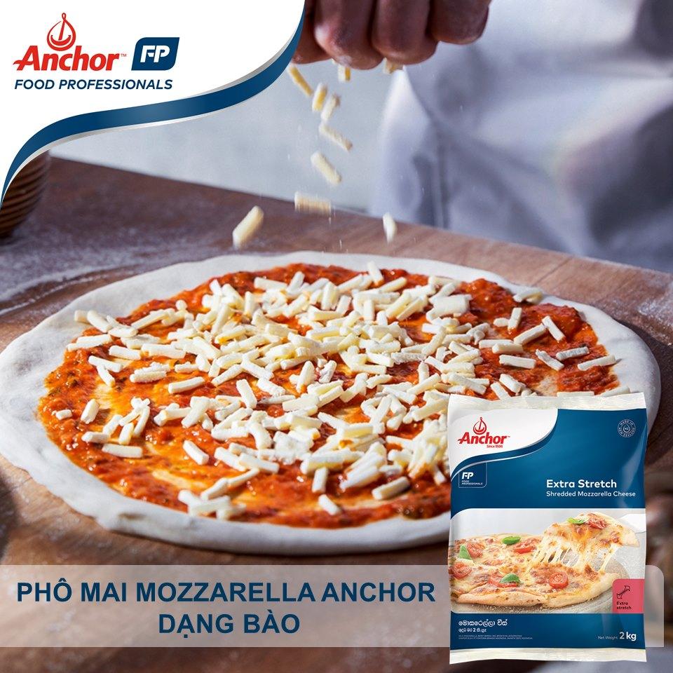 Phô mai bào Mozzarella Anchor New Zealand gói 2kg