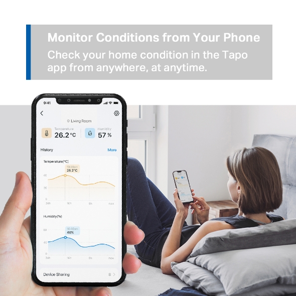 Thiệt bị đo nhiệt độ và độ ẩm thông minh TP-Link Tapo T315 | Màn hình E-ink 2.7&quot; | App điều khiển Tapo | Bảo hành 1 năm | Hàng Chính Hãng