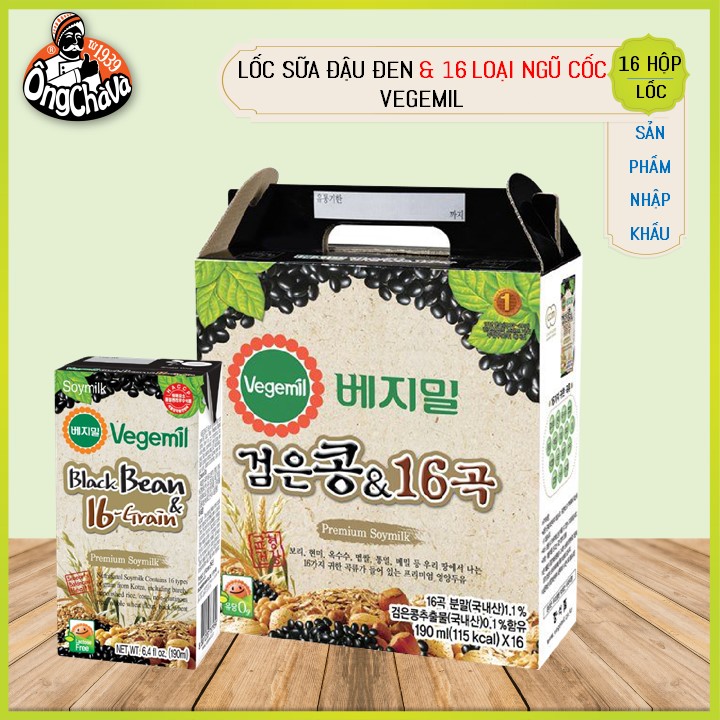 Thùng Sữa Hạt Vegemil 
Đậu Đen & 16 Loại Ngũ Cốc 190ml