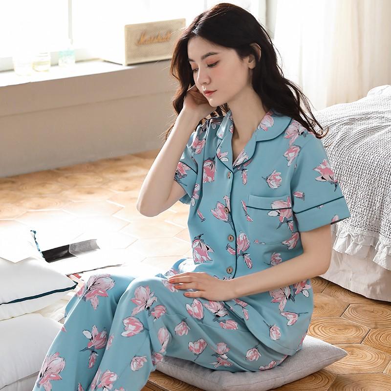 Bộ Pijama cộc tay nhẹ nhàng, sang trong, vải cotton 100% siêu thoáng mát, giặt máy thoải mái không bai, không xù lông