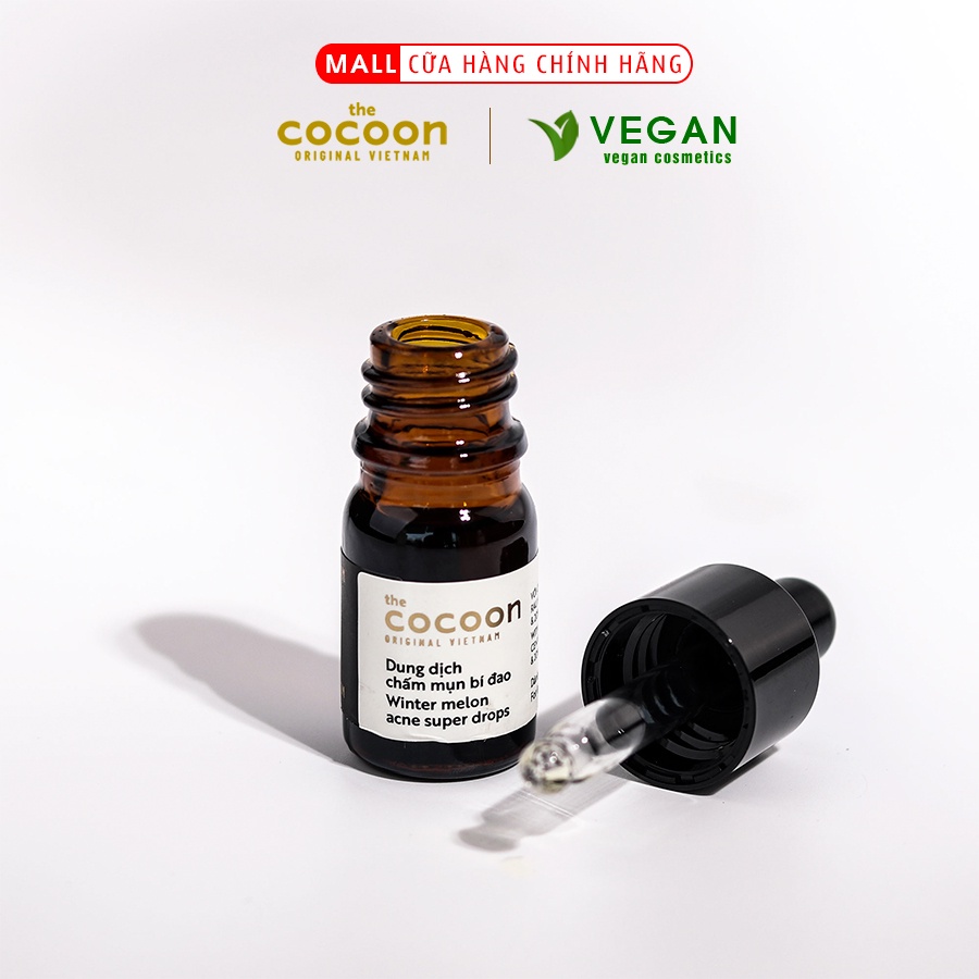 Dung dịch chấm mụn bí đao Cocoon 5ml giảm sưng to, diụ nốt mụn thuần chay