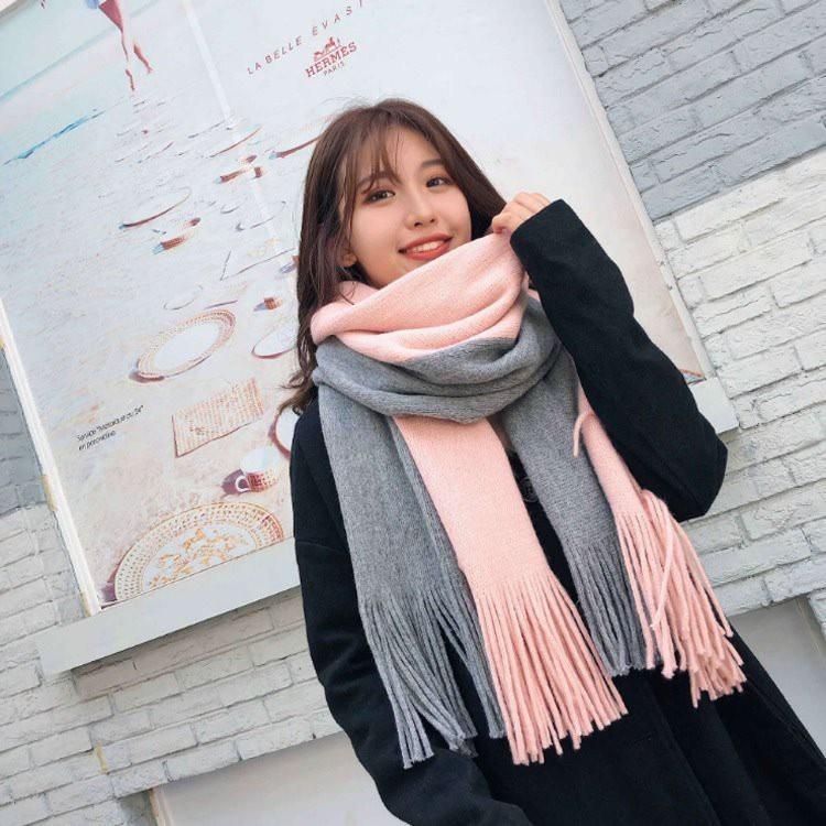 Khăn Chất Len Dạ Cashmere Pha Màu Style Hàn Quốc Dành Cho Cả Nam Và Nữ