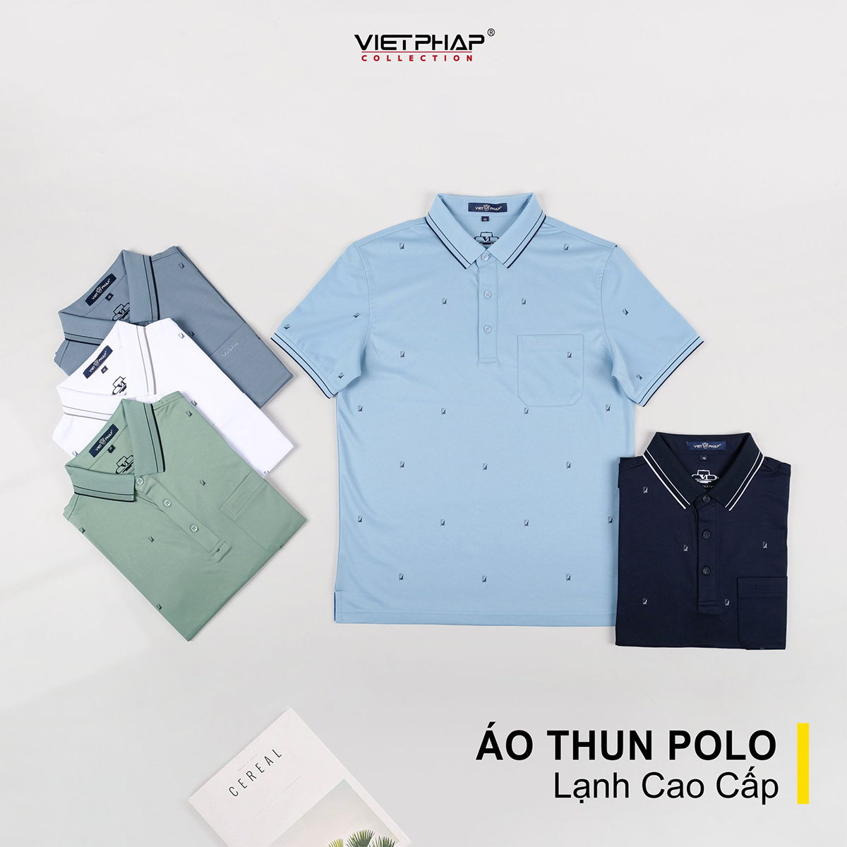 Áo Polo Nam VIỆT PHÁP Form Luxury - Thun Cotton Lạnh, lịch lãm, sang trọng 34320