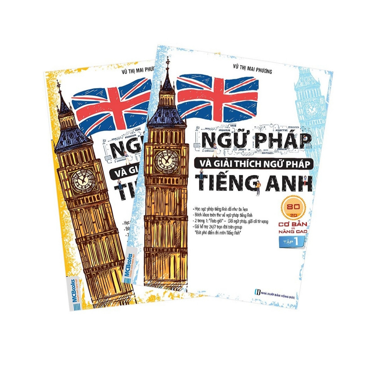 Combo 2 quyển Ngữ pháp và Giải thích ngữ pháp Tiếng anh Cơ bản và Nâng cao