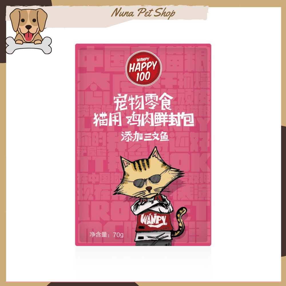 Pate Wanpy Happy 100 cho mèo - Thức ăn ướt cho mèo thơm ngon bổ dưỡng