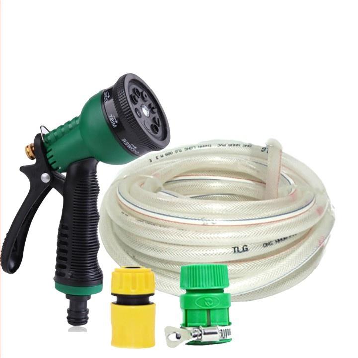 Vòi phun xịt nước rửa xe tưới cây đầu đồng dây 10m 815498-1 + Tặng 1 Đèn Led Gắn van xe .