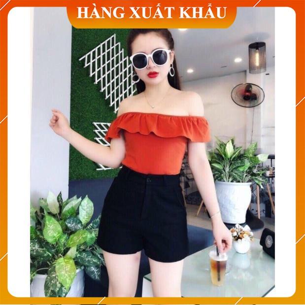 Quần short nữ lưng cao chất vải tuyết mưa cạp cao siêu tôn dáng