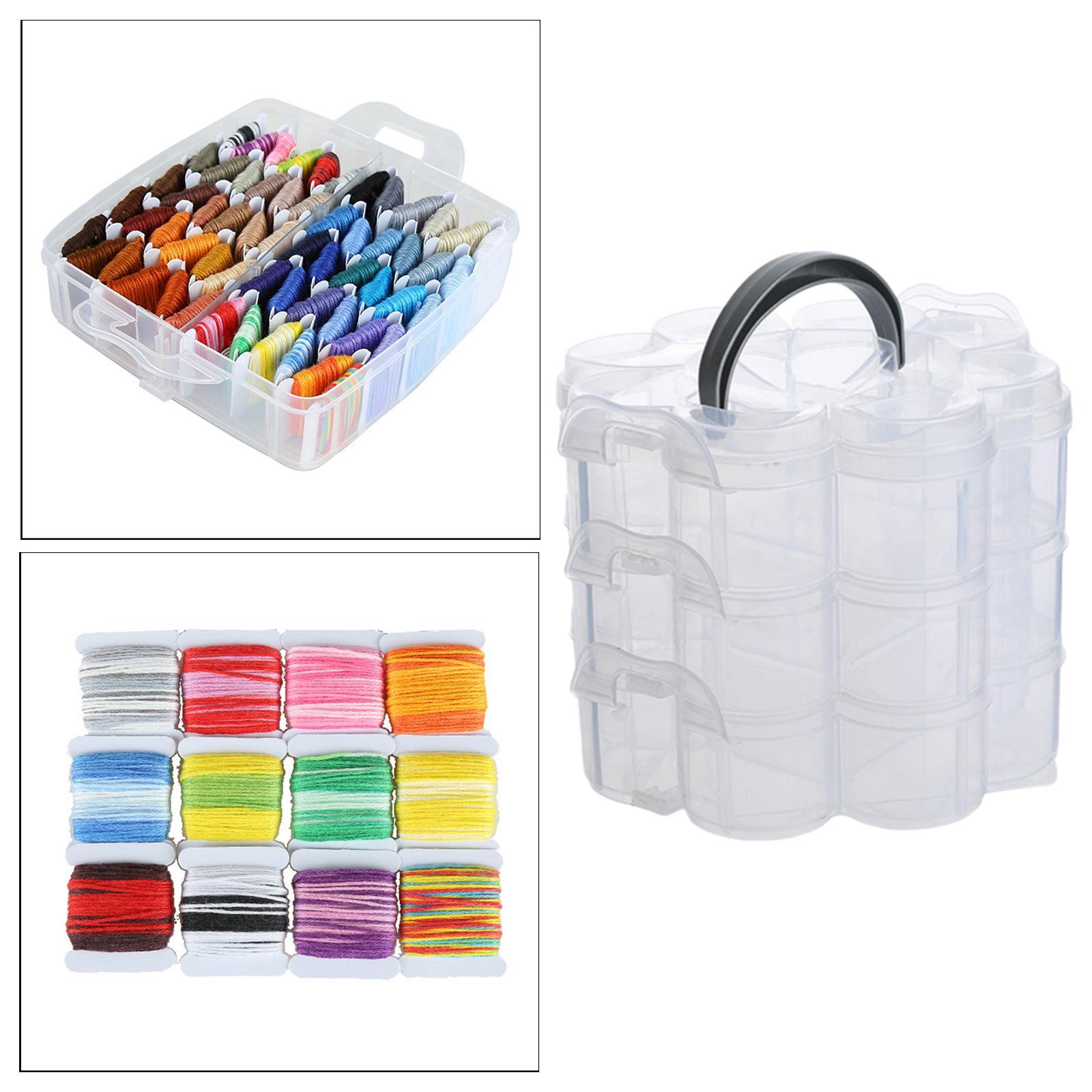 Clear Plastic Storage Box, Tool Box, Sewing Box Organizer, Multipurpose Organizer, Portable Handled Storage Case for Art Craft
