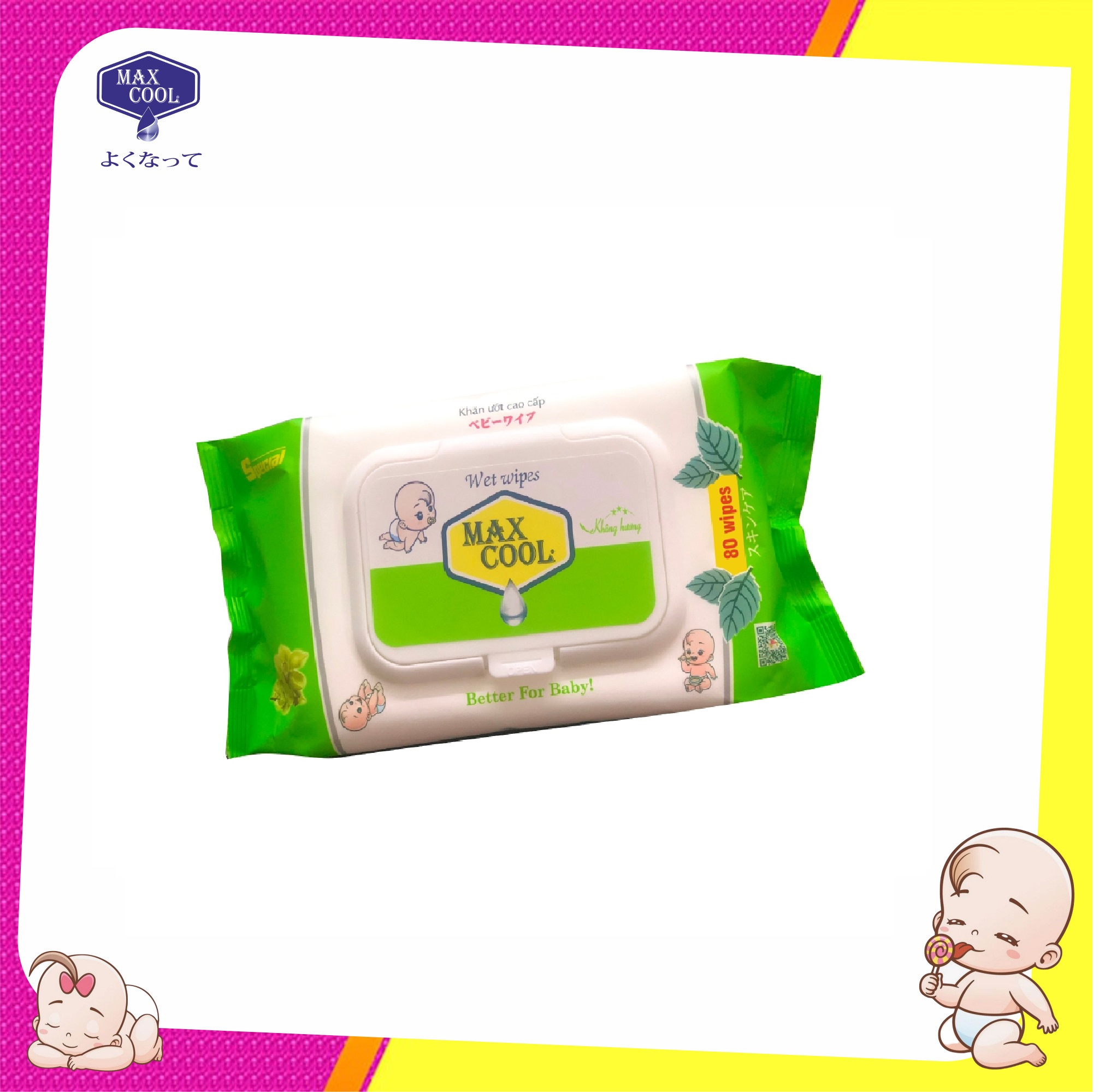 Khăn ướt Max Cool 80 Tờ Không Hương