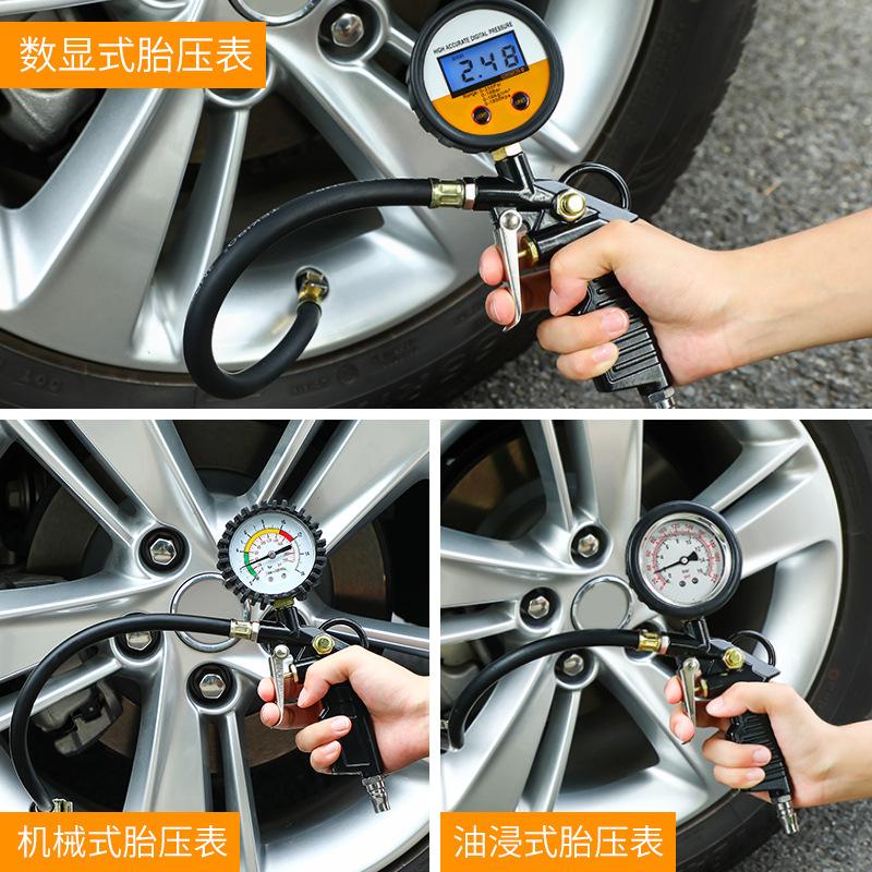 Đồng hồ đo áp suất lốp thuận lợi nhất có độ chính xác cao với đầu bơm hơi màn hình đo áp suất lốp ô tô màn hình hiển thị kỹ thuật số bơm đồng hồ tiếp nhiên liệu
