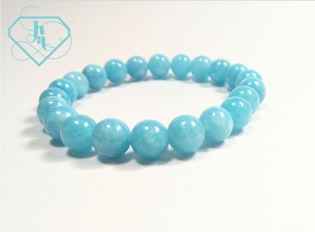 Vòng đeo tay phong thủy đá Aquamarine thiên nhiên - 04