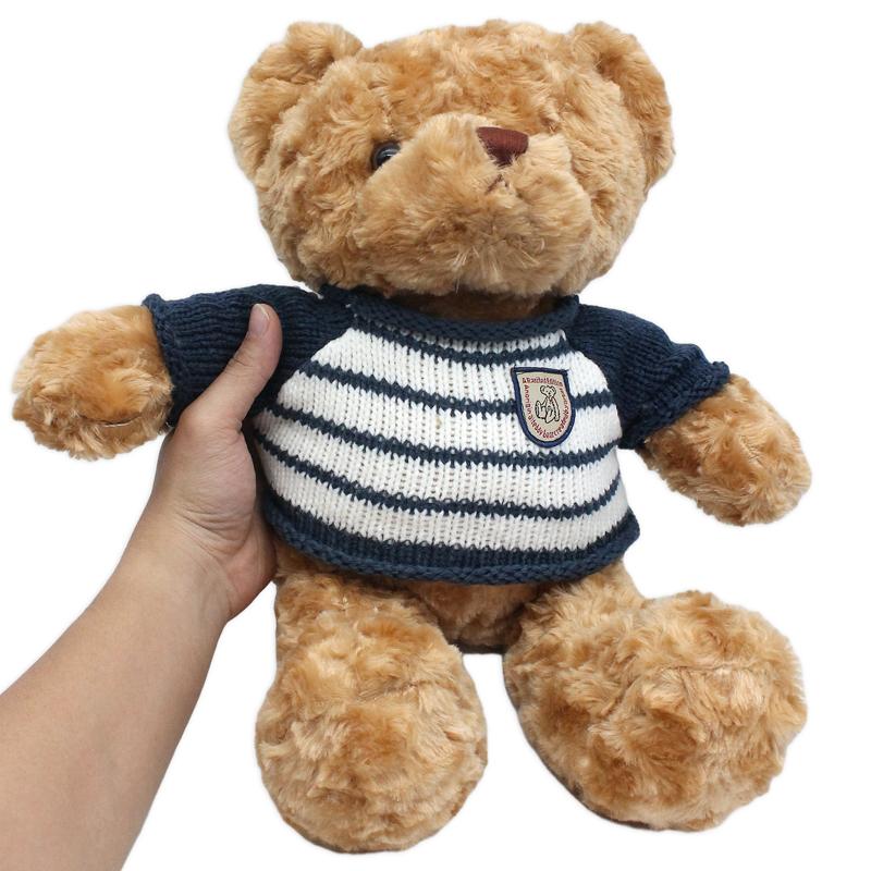 Thú Bông Gấu Teddy Nâu Nhạt 50 cm - ZooZoo 50340 - Mặc Áo Len Sọc Ngang