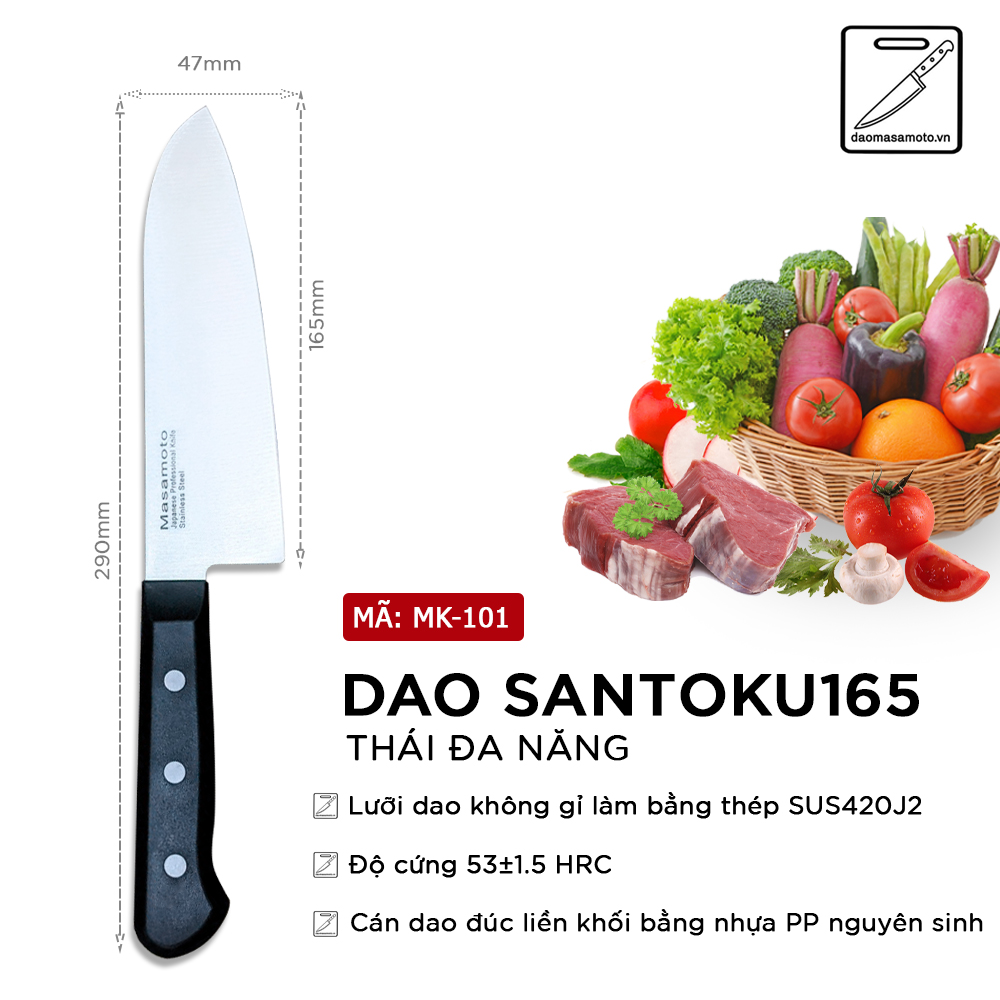 Dao Làm Bếp Đa Năng Masamoto Santoku - MK101