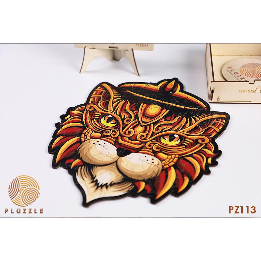 Bộ xếp hình gỗ đồ chơi puzzle ghép hình con vật độc đáo – Con Mèo Ai Cập - PZ113