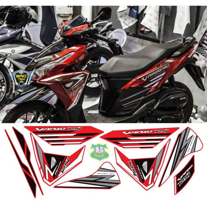 Tem rời dán xe vario 150 2017 decal 46 dán xe đỏ - Bi Decal