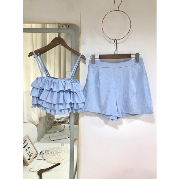 Set Đi Chơi 2 Dây Nữ, Jean Mềm 3 tầng, Quần có Túi, Freesize 40-55kg, tuỳ chiều cao - HÌNH CHỤP THẬT