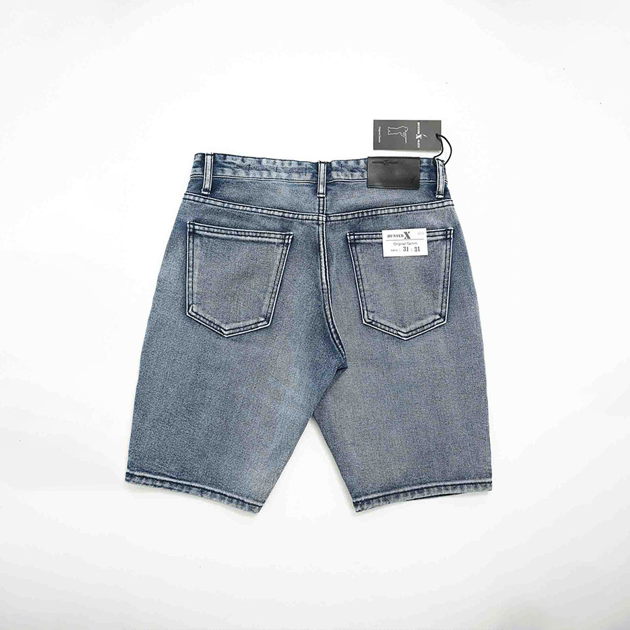 Quần Short Jeans Nam Cao Cấp HUNTER X-RAYS Form Slimfit Cotton màu Xanh Rách S42