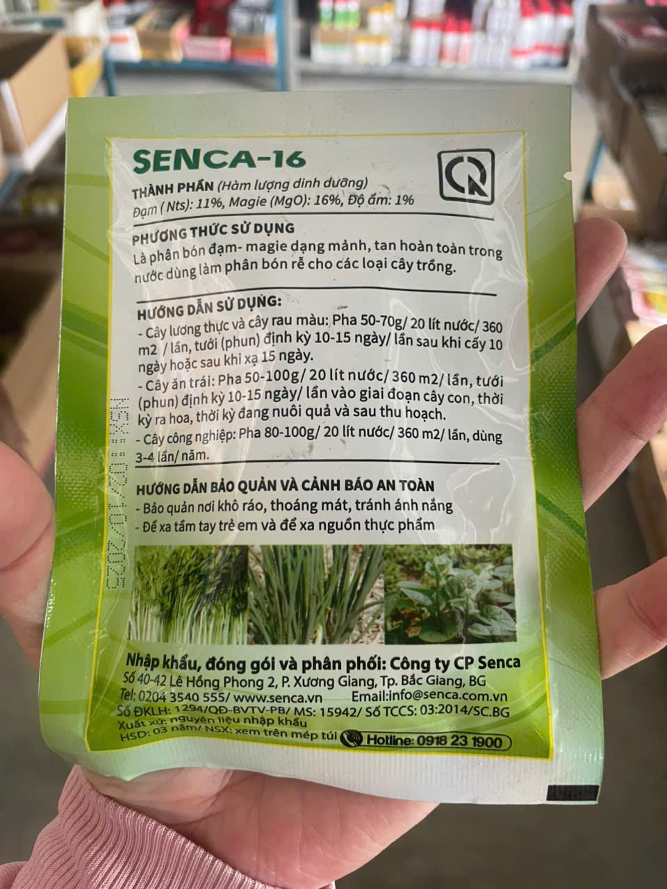 Senca-16 Đạm-Magie Xanh bật chồi, xanh lá, và khỏe cành vươn ngọn, rễ khỏe, mỡ cây, và bóng lá, đặc biệt hiệu quả trong giai đoạn cây phát triển mạnh thân, lá, cành.