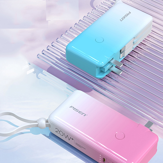 Pin sạc dự phòng PISEN QUICK High Power Box D191AC 10.000mAh 20W Rainbow (LS-DY123) - Blue - Hàng Chính Hãng