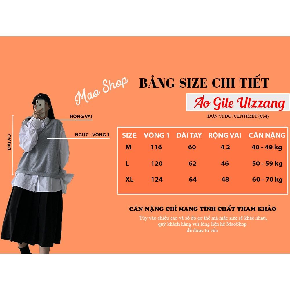 Áo Gile Ulzzang vải dày dặn, Áo len gile nữ phong cách Hàn Quốc - Maoshop