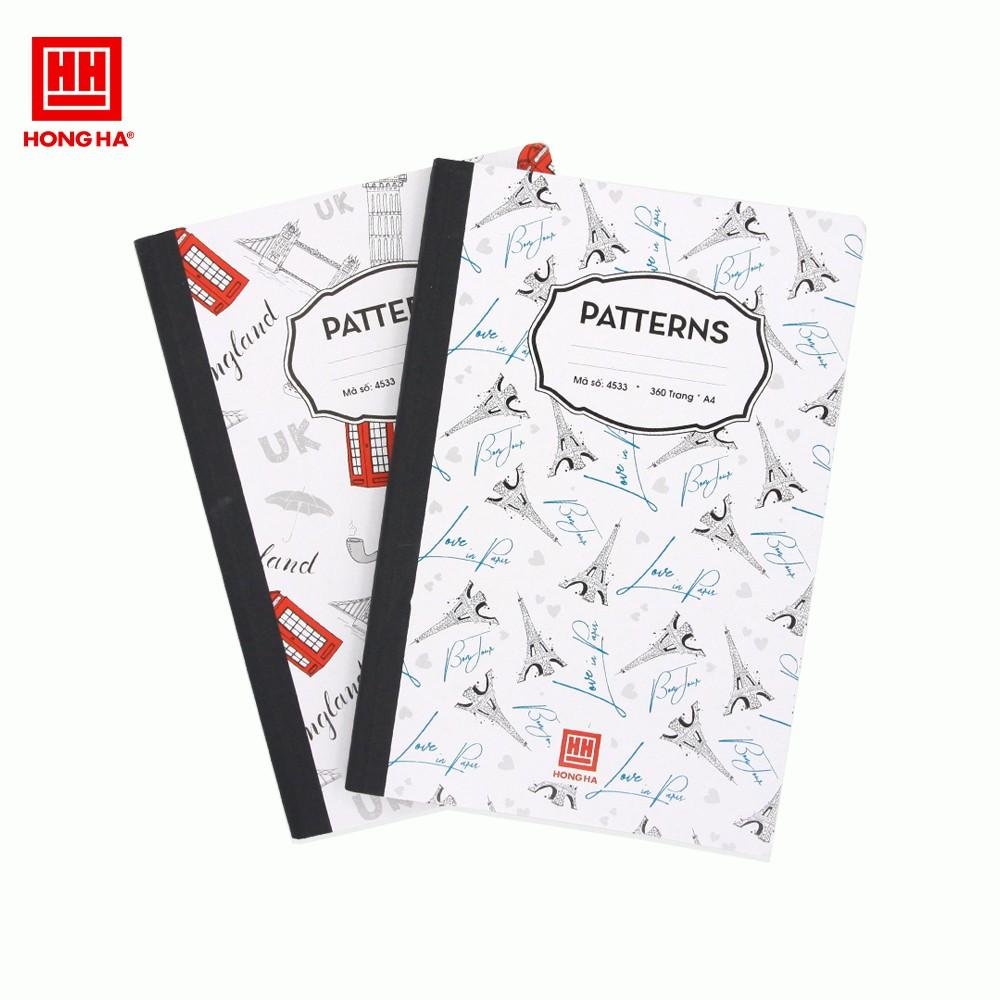 Sổ kẻ ngang Hồng Hà 360 trang A4 Patterns (4533)