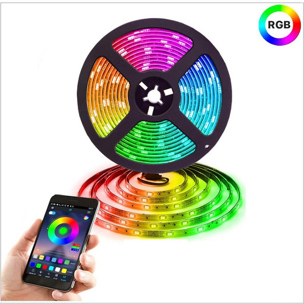 Cuộn đèn dây led 5m 16 triệu màu sắc RGB - Điều khiển bằng điện thoại smartphone, remote - Bọc silicon chống nước