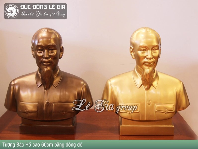 Tượng Bác Hồ cao 60cm bằng đồng đỏ