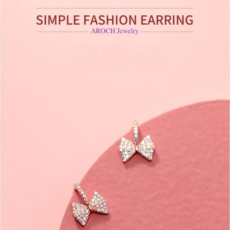 Khuyên tai bạc Ý s925 cánh bướm hồng xinh G7595 - AROCH Jewelry