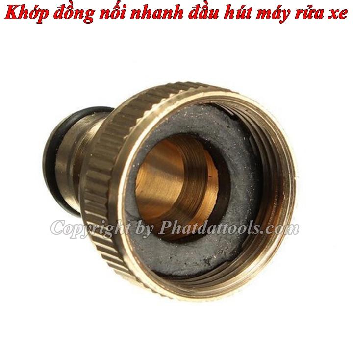 Cút đồng nối nhanh đầu nước vào máy rửa xe cao áp-Khớp nối đồng đầu nước vào máy xịt rửa