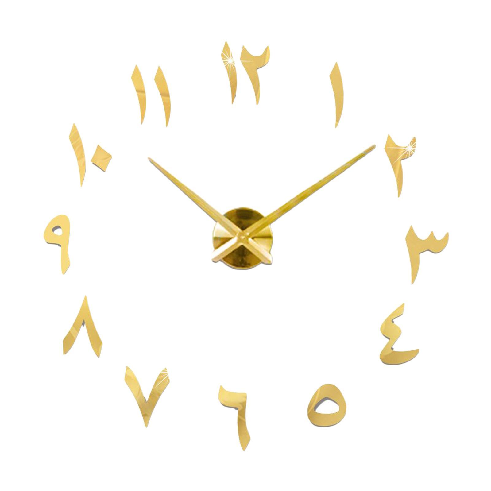 2 Pieces Wall Quartz Clock Adjustable Clocks 3D DIY non-ticking clock