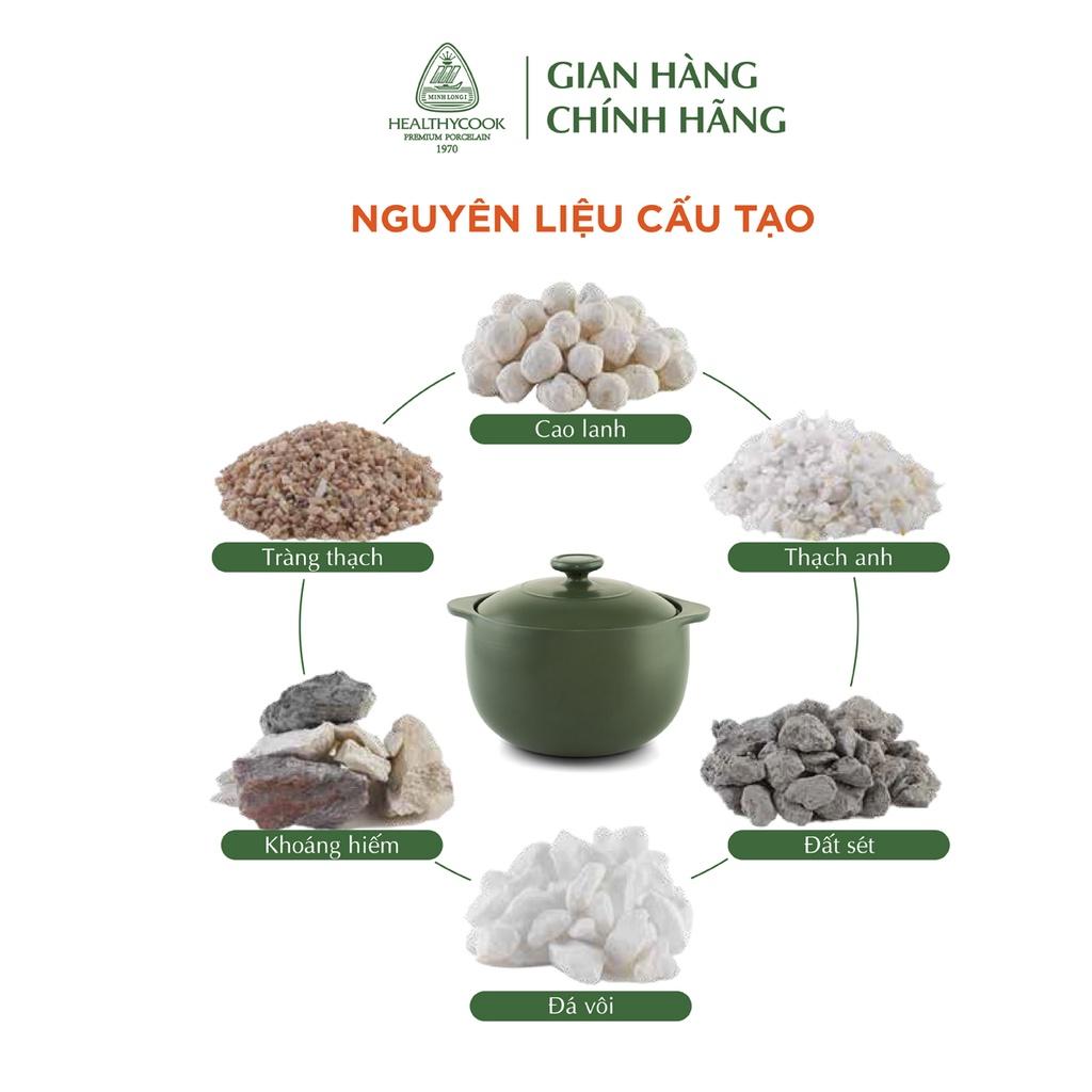 Nồi Sứ Dưỡng Sinh Minh Long Healthy Cook Vesta 2.0 L - Dùng Cho Bếp Từ