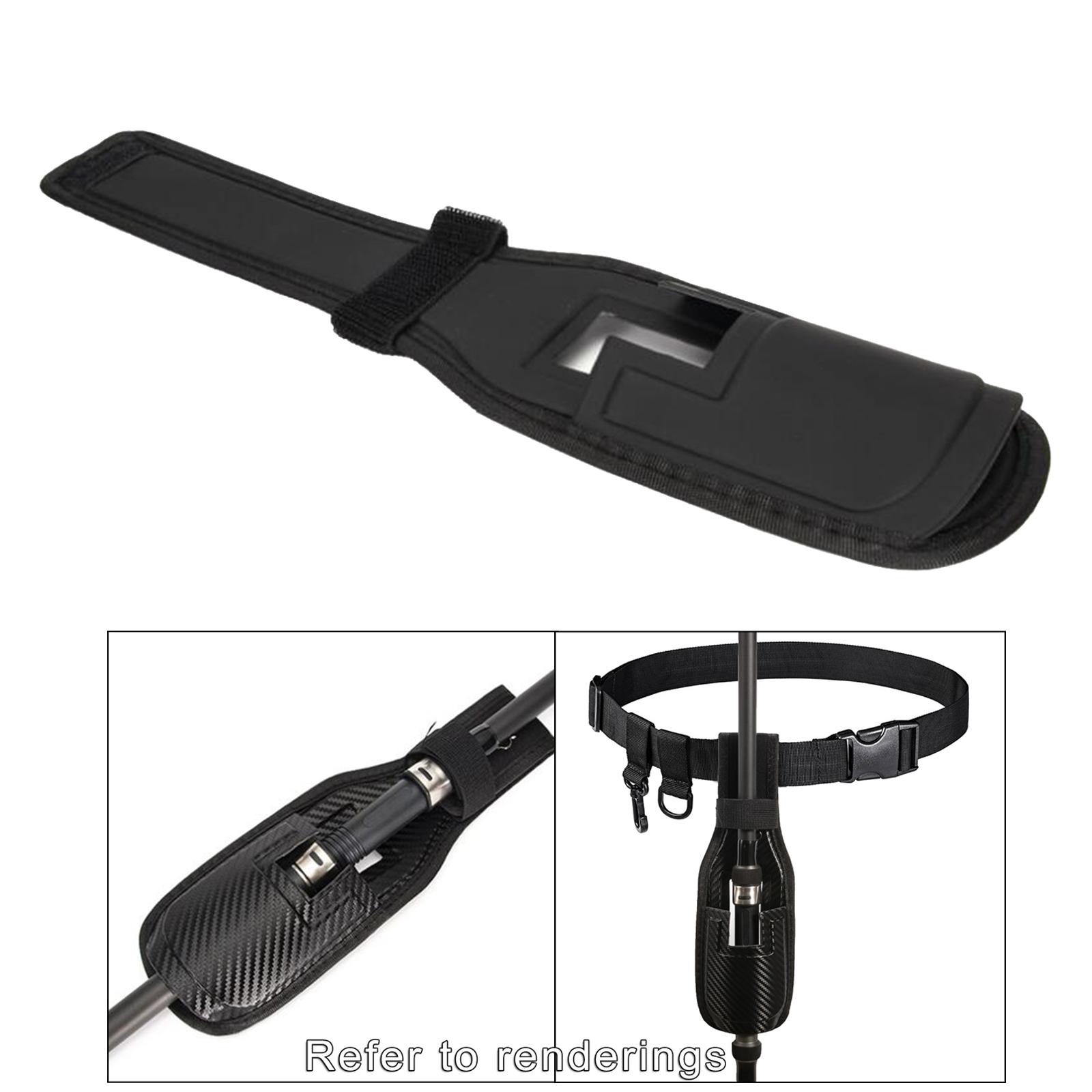 Waist Belt Fishing Rod Holder Support Stand Carrier Waist Bag Matt Black