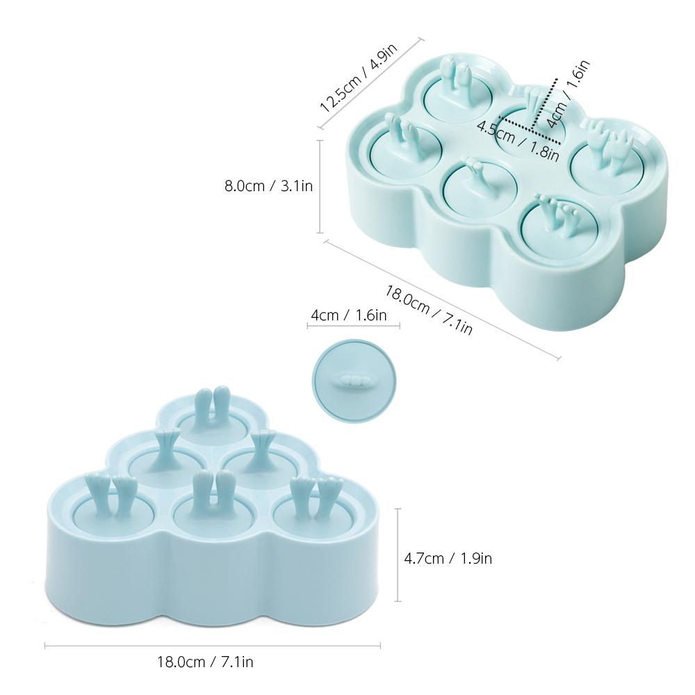 Khuôn làm kem tại nhà 6 ngăn bằng silicon